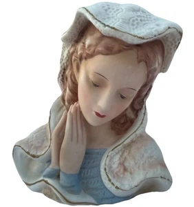 Sanmyro Japan Figurine Woman Praying Veil 5+ Inch Height Christian oct25 - Picture 1 of 17