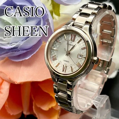 Reloj Casio Sheen Solar para mujer SHW-7000 esfera plateada Foto 1 de 4