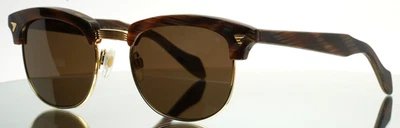 Gafas de sol American Optical Sirmont oro chocolate para hombre línea de cejas 51-21-145 B:42 Foto 1 de 4