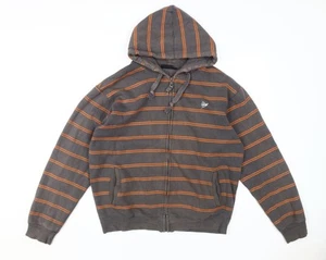 Dunlop Men's Grey Striped Full Zip Hoodie Large - Picture 1 of 12