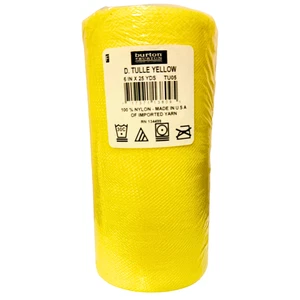 Rollo de decoración de boda artesanal de alta calidad Burton and Burton de tul amarillo de 6"x25 yardas - Imagen 1 de 2