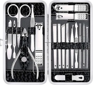 18 Piece - Manicure Set , Nail Care Tools with Luxurious Travel Case - Picture 1 of 6