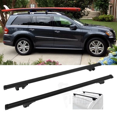 For Mercedes Benz GL450 SUV 53" Cross Bar Roof Rack Cargo Carrier w/Lock Black Foto 1 de 4