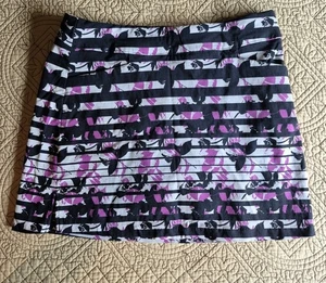 Lady Hogan Women's 10 Golf Skort Navy Stripe Fuschia Floral Athletic - Picture 1 of 11