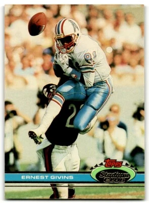 1991 Topps Stadium Club Ernest Givins #389 Houston Oilers - Image 1 of 2