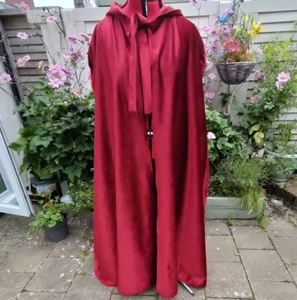 hooded cloak Red  Wine colour  new design (m27) - Picture 1 of 8