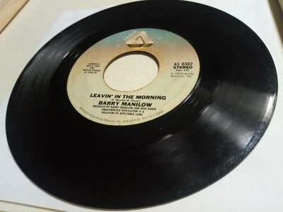 1978, Barry Manilow: Somewhere In The Night [VG+] 45RPM 7" vinyl record (Arista) - Image 1 of 2