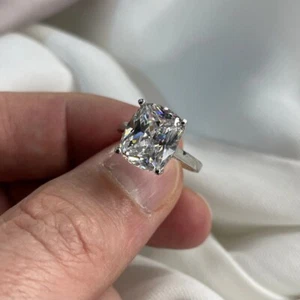 Massives 925 Sterling Silber 6 Karat Kissen erstellt Diamant Hochzeitstag - Bild 1 von 6