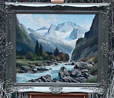 A. Reinhardt (1900-) alpine landscape, oil on canvas painting listed artist