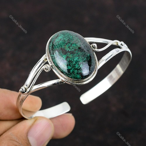 VALENTINO Bracciale Pietra Preziosa Naturale Crisocolla Argento Sterling 925 Regolabile