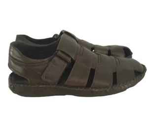 GBX Mens Shoes CAYMAN Dark Brown Leather Fisherman Sandals Leather Comfort 11 - Picture 1 of 7