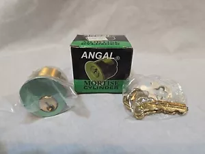 Angal Brass Mortise Cylinder Lock With 2 Keys Standard Commercial Door E3 - Picture 1 of 4