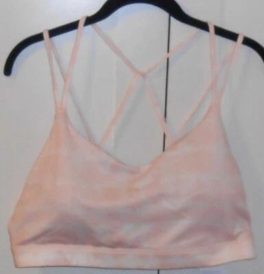  OLD NAVY ACTIVE PINK TIE-DYE LIGHT SUPPORT STRAPPY V-NECK SPORTS BRA - XXLARGE - Image 1 of 2