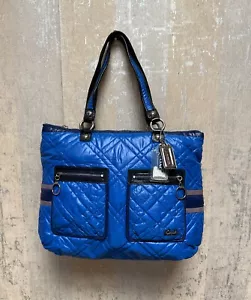 Bolso de Mano Coach 15873 Azul Acolchado Snow Bunny Amapola Esquí Glam. - Imagen 1 de 8