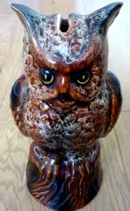 Vintage Owl Ornerment or Money Bank Zimba Craft Ceramic Made in England - Foto 1 di 6