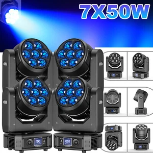 350W Moving Head Stage Lighting RGBW Wash 7LED DMX Mini Light DJ Disco Lights - Picture 1 of 15