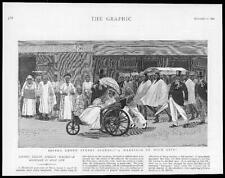 1890 Antique Print -  AFRICA Sierra Leone Marriage Bride Bathchair  (90)