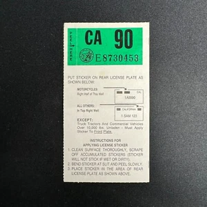 Original CALIFORNIA 1990 License Plate Sticker - Car & Motorcycle - NOS/MINT - Picture 1 of 1