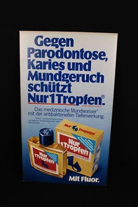 Nur 1 Tropfen Mundwasser Pappschild Aufsteller - 34,5 x 60 cm - D um 1970 - Bild 1 von 2
