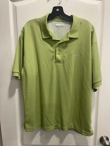 Columbia PFG Shirt Mens Medium Green Polo Fishing Caped Vented Short Sleeve Logo - Picture 1 of 9