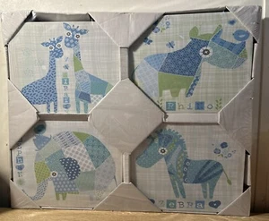 At Home 4 Piece Baby Canvas Rhino, Giraffe, Elephant, Zebra Wall Art - Picture 1 of 5