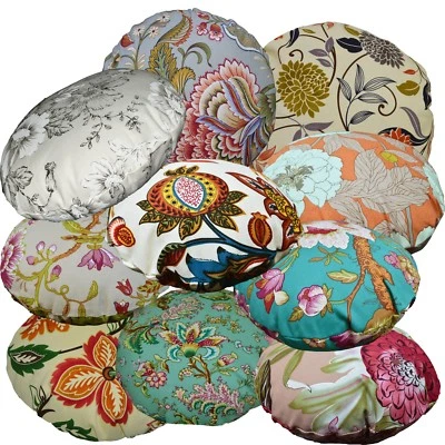 Flat Round Shape Cover*A-Grade Cotton Canvas Floor Seat Chair Cushion Case*Lf4 - Image 1 of 2