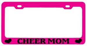 Pink METAL License Plate Frame CHEER MOM w/HEARTS Auto Accessory 669 - Bild 1 von 1