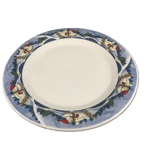 Oneida Snow Valley Chop Plate Platter 11 1/4" VTG Holiday Dining Snowman Winter - Picture 1 of 7