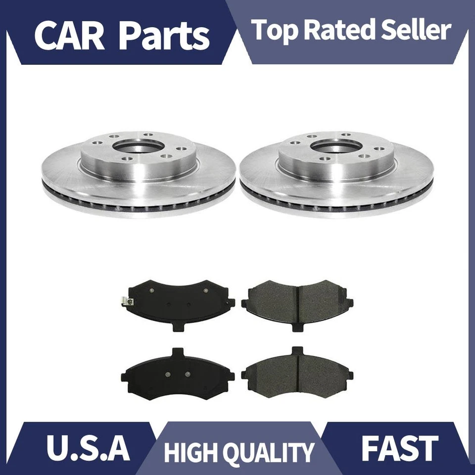 Rotores de freno delanteros y pastillas de freno de cerámica para Hyundai Elantra 2002-2004 Foto 1 de 4
