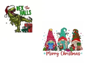 2 Stück Weihnachten Bügelbild Wärmeübertragung Aufkleber für Hoodies, T-Shirts und Taschen - Bild 1 von 5