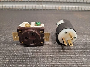 Hubbel HBL5466C Straight Blade male Plug 20A 250V. 6-20P. 2P w/ Free Receptacle - Picture 1 of 4