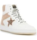 Vintage Havana Layup Sneakers High Top Lace Up Leather White & Tan Size 6 NEW