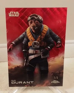 2025 Topps Chrome Star Wars Rio Durant 1/5 Red Wave #156 - Picture 1 of 2