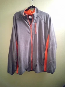 Mens XXL Old Navy Activewear Jacket Gray With Orange Sides Zip-up Lightweight - Picture 1 of 4