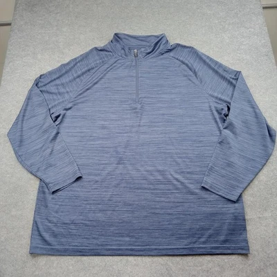 Pullover Reebok Para Hombres 2XLT Golf Azul Cuarto Cremallera Manga Larga Rendimiento Atlético Foto 1 de 4