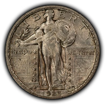 Cuarto de plata Standing Liberty 1923 25c - Luster - AU/UNC - SKU-Z6410 Foto 1 de 4