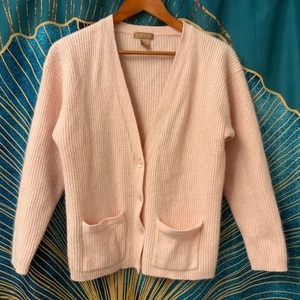 Cárdigan de Colección Rosa Lana de Cordero Angora Acanalado Botón Talla PM Mediano Suave - Imagen 1 de 13