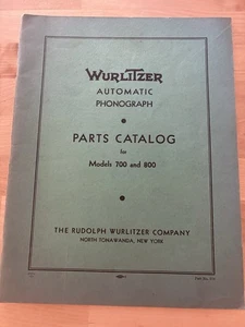 40er Jahre Wurlitzer 700 800 Teilekatalog - Original und vollständig. - Bild 1 von 10