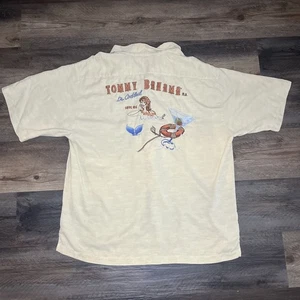 Vintage Tommy Bahama Embroidered Martini XL Silk Dr Cocktail Hawaiian Shirt - Picture 1 of 6