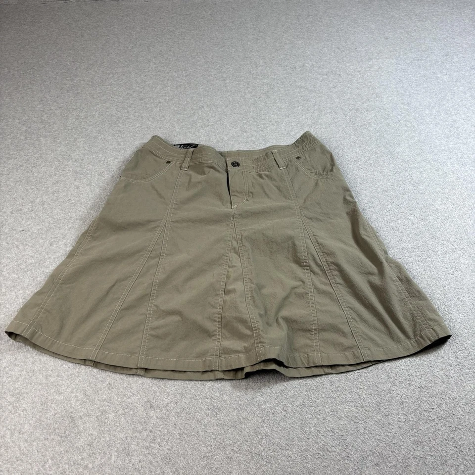 Falda Kuhl Mujer 10 Caqui Verde Senderismo Línea A Bolsillos Viaje Exterior Camping Foto 1 de 4