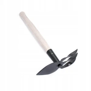 Claw Hoe with Wood Handle Soil Hand Fork Digging Dutch Cultivator - Picture 1 of 1