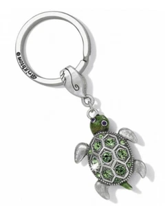 Schlüsselanhänger Schlüsselring Brighton silber grün Kristall Wunder Schildkröte neu - Bild 1 von 2