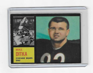 MIKE DITKA 1962 TOPPS VINTAGE FOOTBALL ROOKIE CARD #17 - BEARS - VG-EX  (KF)