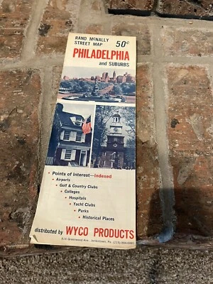 Vintage 1967 Philadelphia Rand McNally Map Pennsylvania 23"x36" - Image 1 of 3