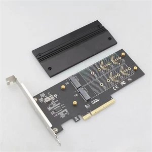 Dual M.2 PCIe SSD adapters to support PCIe NVMe 2230, 2242 and 2280 drives New - Photo 1/2