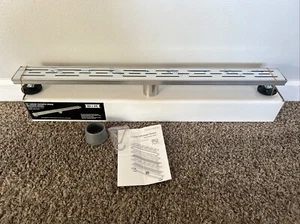 B & K 32” Linear Shower Drain - Rectangle Brushed Nickel- New In Box - Picture 1 of 4