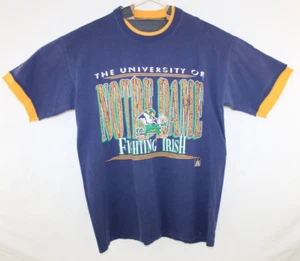 VTG 1992 University Notre Dame Mens Large Fighting Irish Blue T Shirt 150 years - Picture 1 of 13