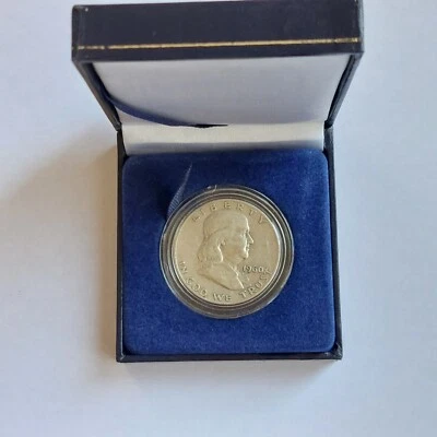 1960-D Franklin Half Dollar 90% Silver Coin US Mint in Capsule w/ Box - Image 1 of 4