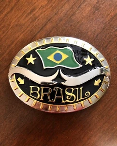 Brasil Flag Brazil Bandeira Brasileira Star Metal Unisex Men’s Belt Buckle - Picture 1 of 2