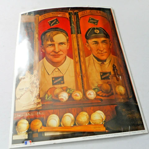 TY COBB T& Christy Mathewson 11"x14"  MLB Poster Print NO. 11 1993 New Sealed Cover